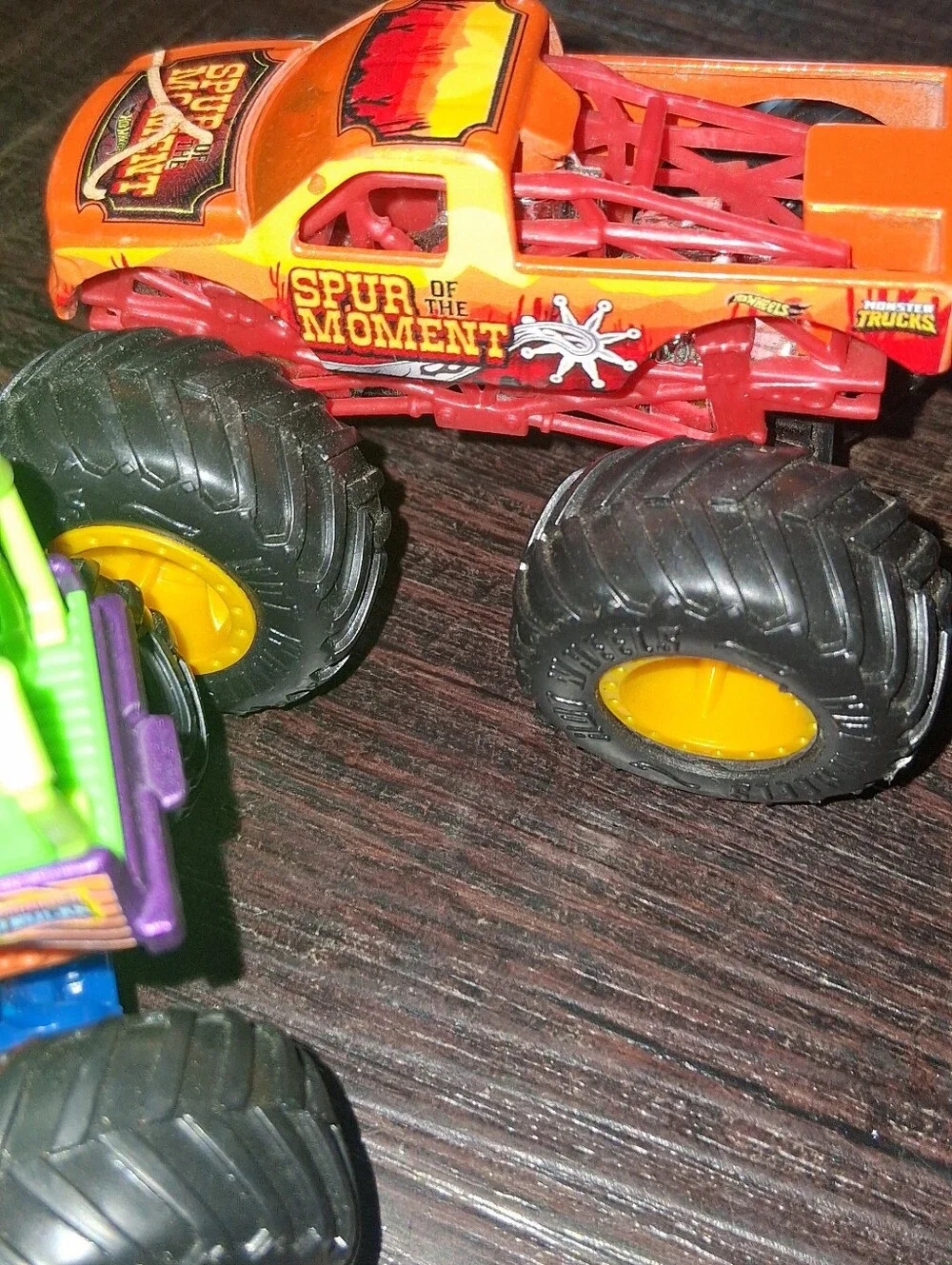 Hot Wheels Monster Truck Toy - Bright Green, Purple & Orange